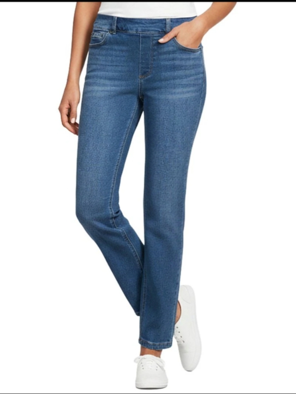 Westbound Mid-Rise Straight-Leg Jeans Medium Blue Wash-10L